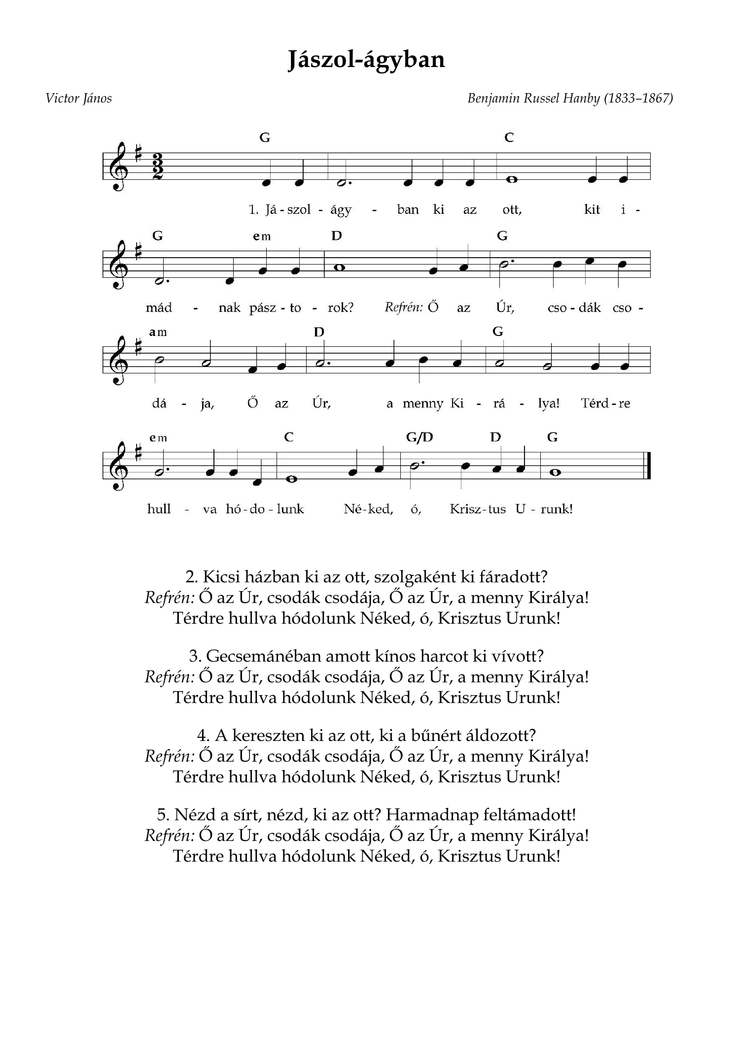 Jászolágyban – kotta, 1. oldal