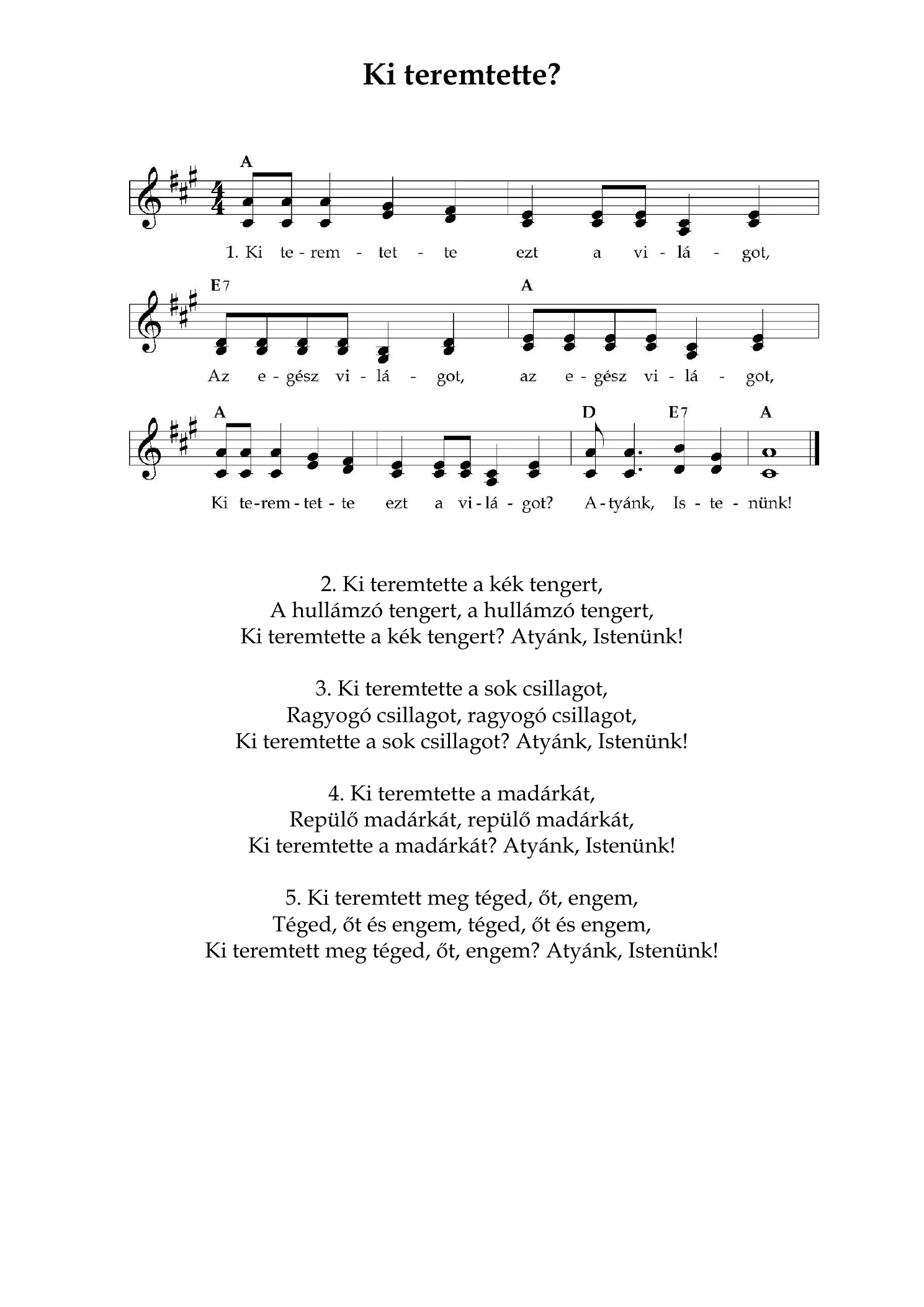 Ki teremtette – kotta, 1. oldal