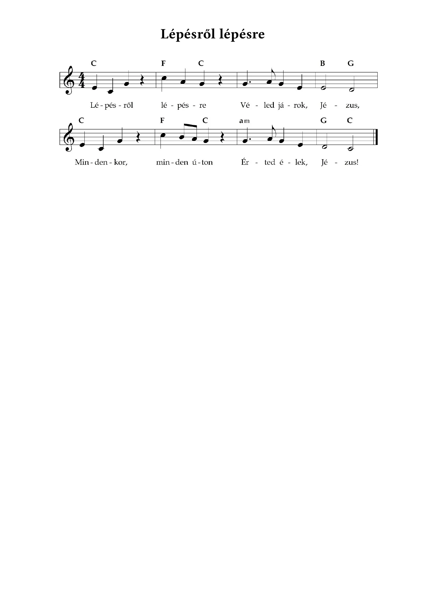 Lépésről lépésre – kotta, 1. oldal