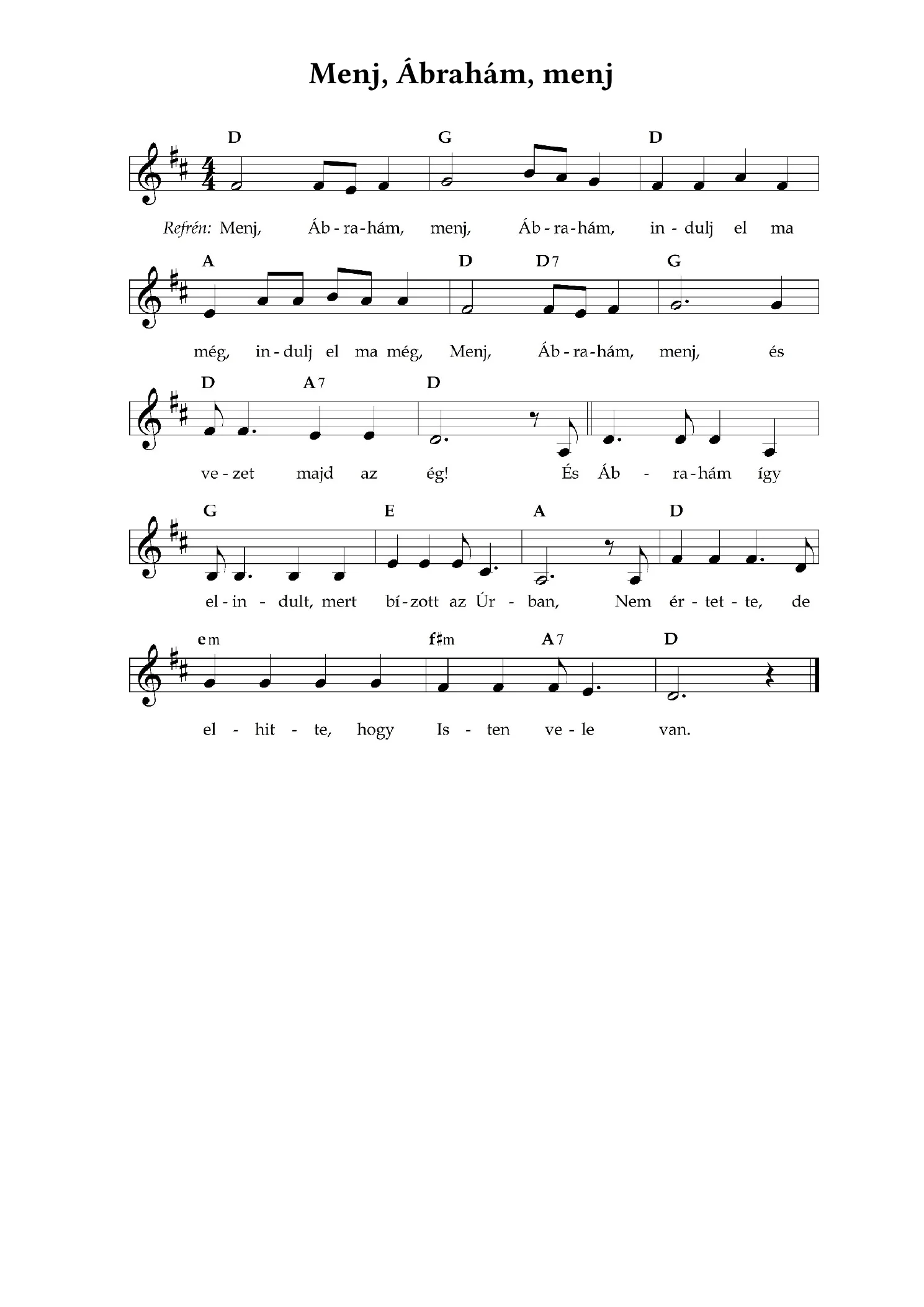 Menj Ábrahám – kotta, 1. oldal