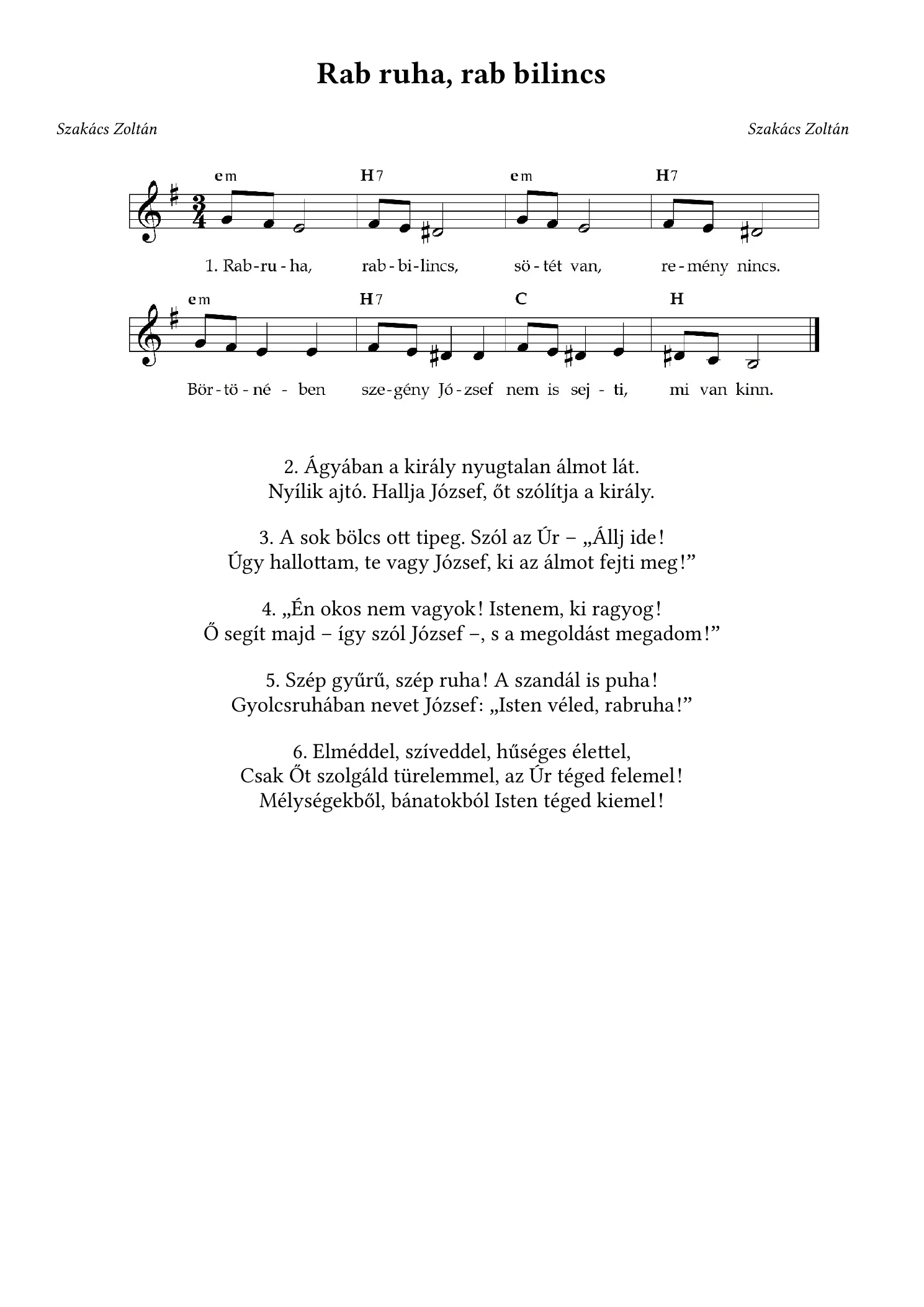 Rab ruha, rab bilincs – kotta, 1. oldal
