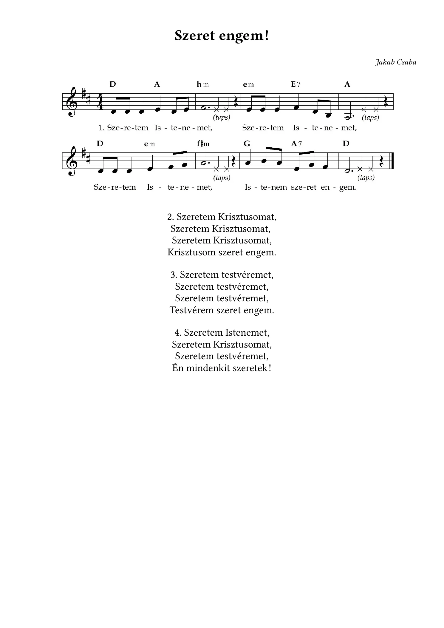 Szeretem Istenemet – kotta, 1. oldal