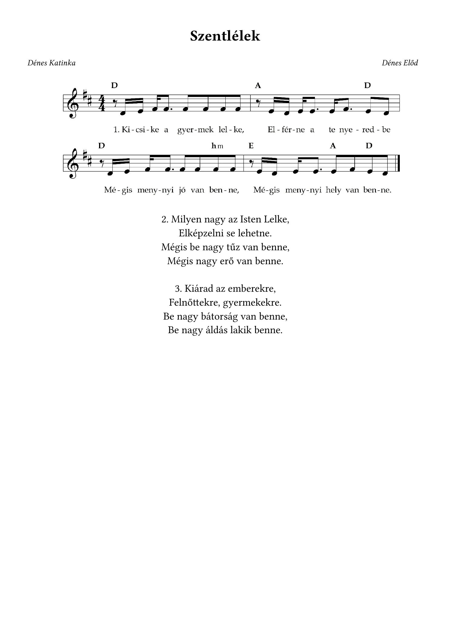 Szentlélek – kotta, 1. oldal